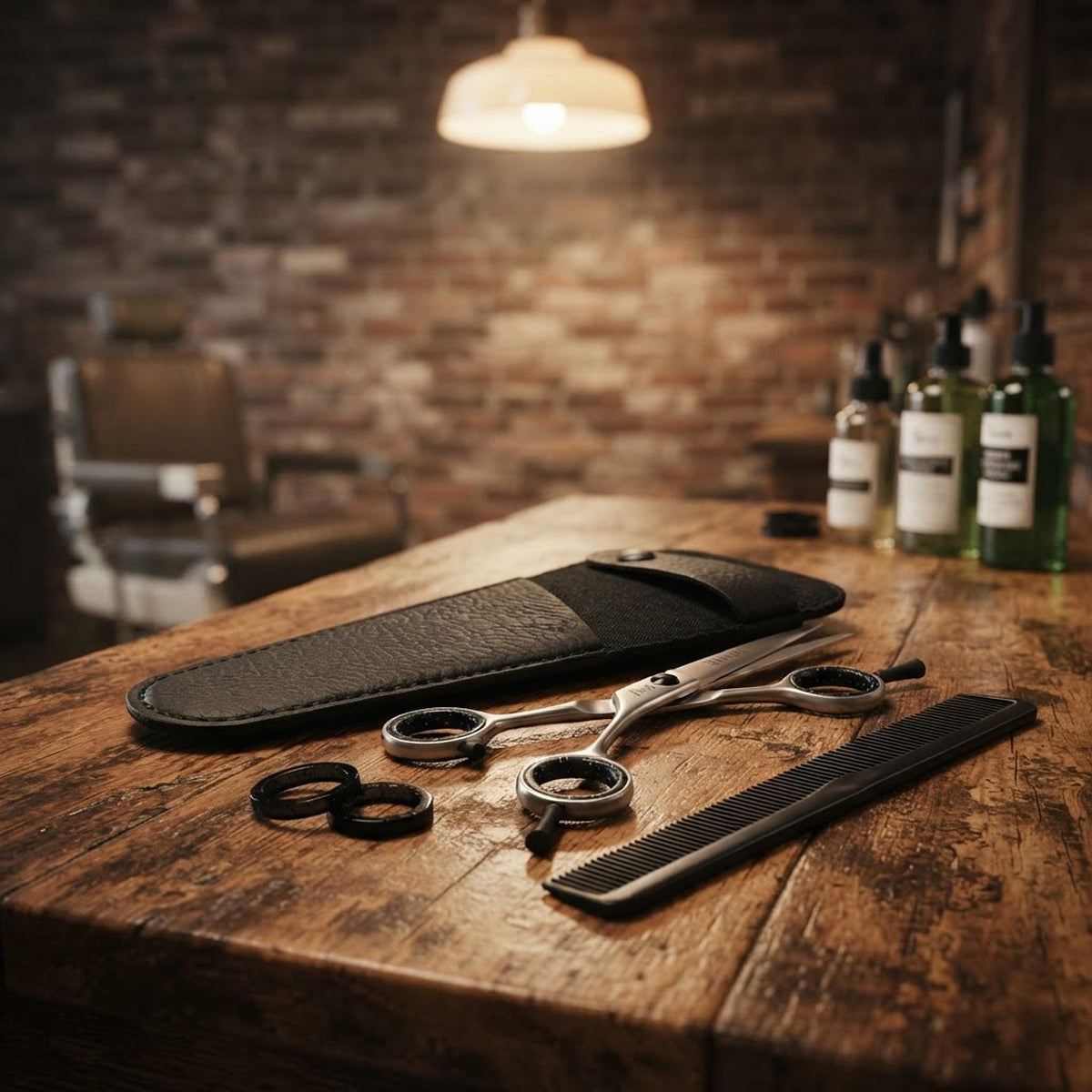 Ciseaux de coiffure personnalisés – Coffret prénom gravé, peigne et étui