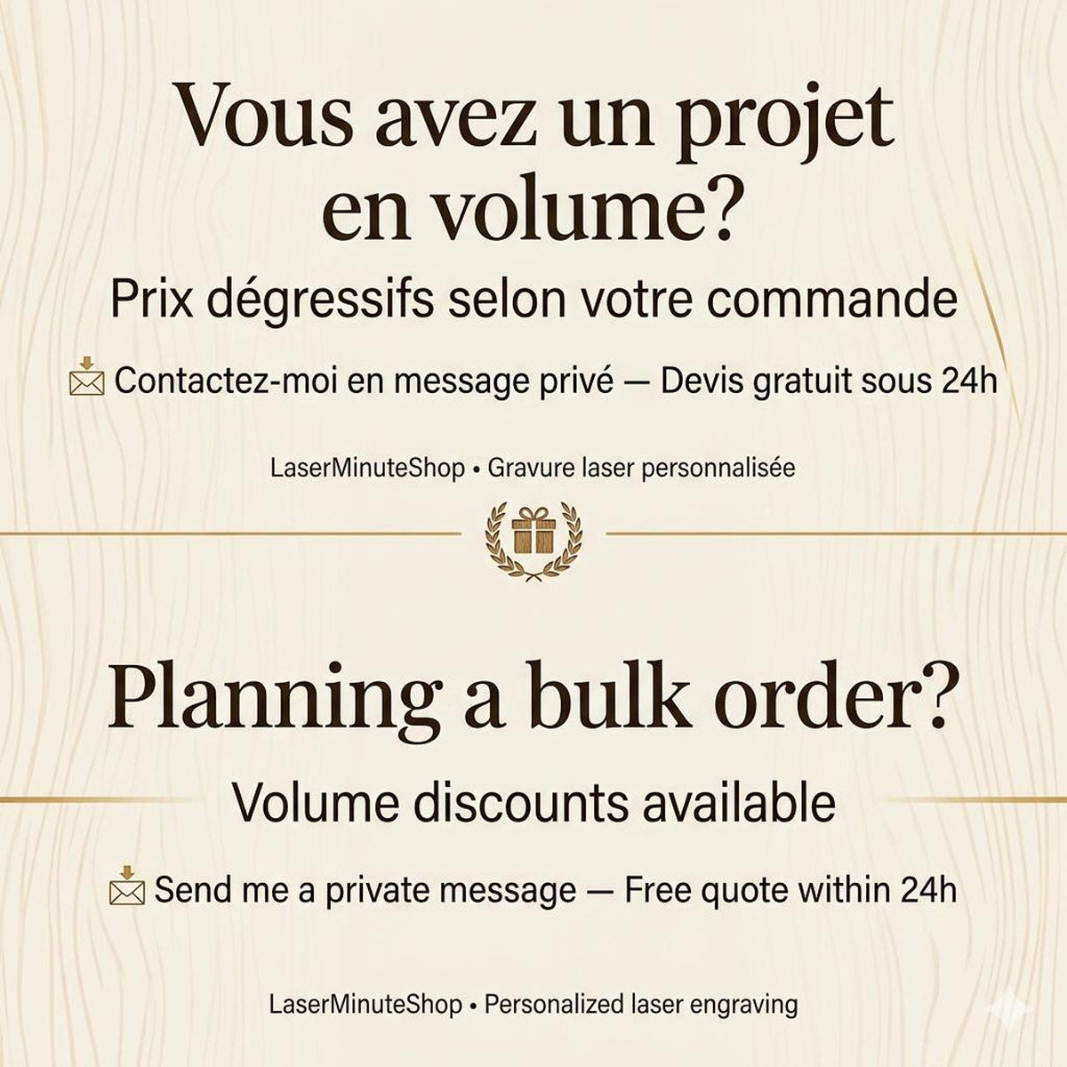 Porte-cartes de visite personnalisé en bois