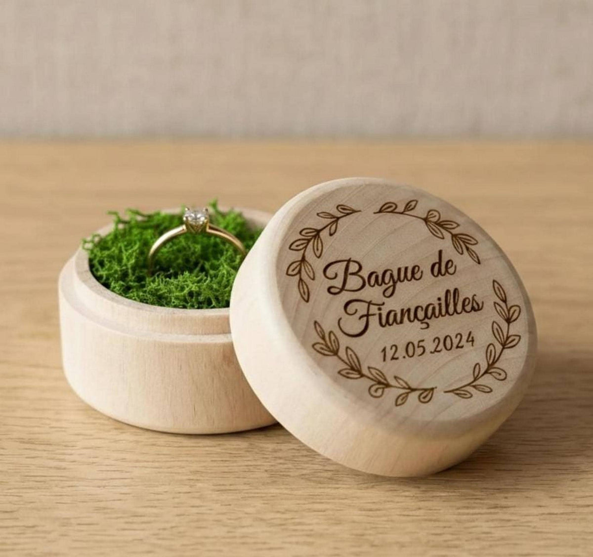 Boîte à Bijoux Personnalisée Bois Gravé Prénom | Écrin Rangement Bijoux Massif Finition Huile-Cire | Idée Cadeau Femme Maman