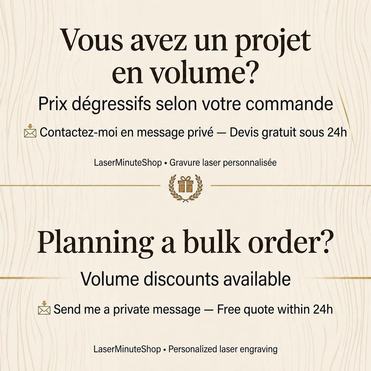 Boîte à boutons de manchette personnalisée en noyer