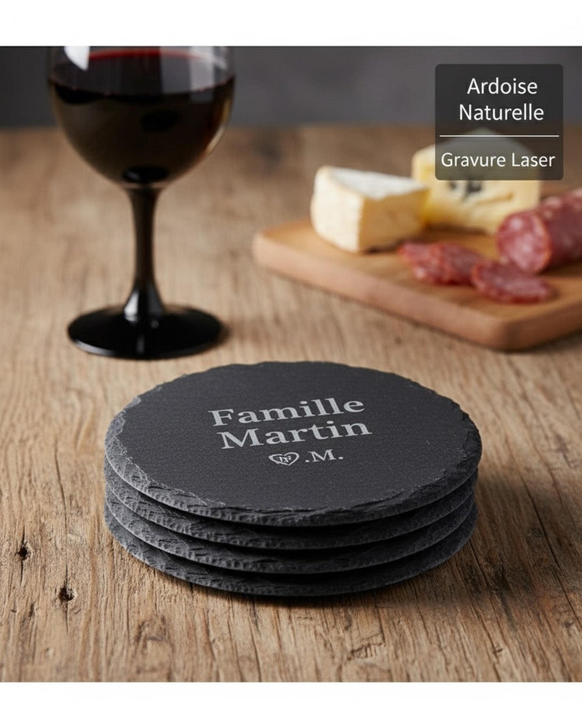 Personalized engraved slate coaster