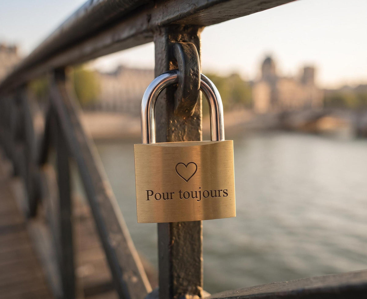 Cadenas Personnalisé Gravé Laiton | Cadeau Saint-Valentin