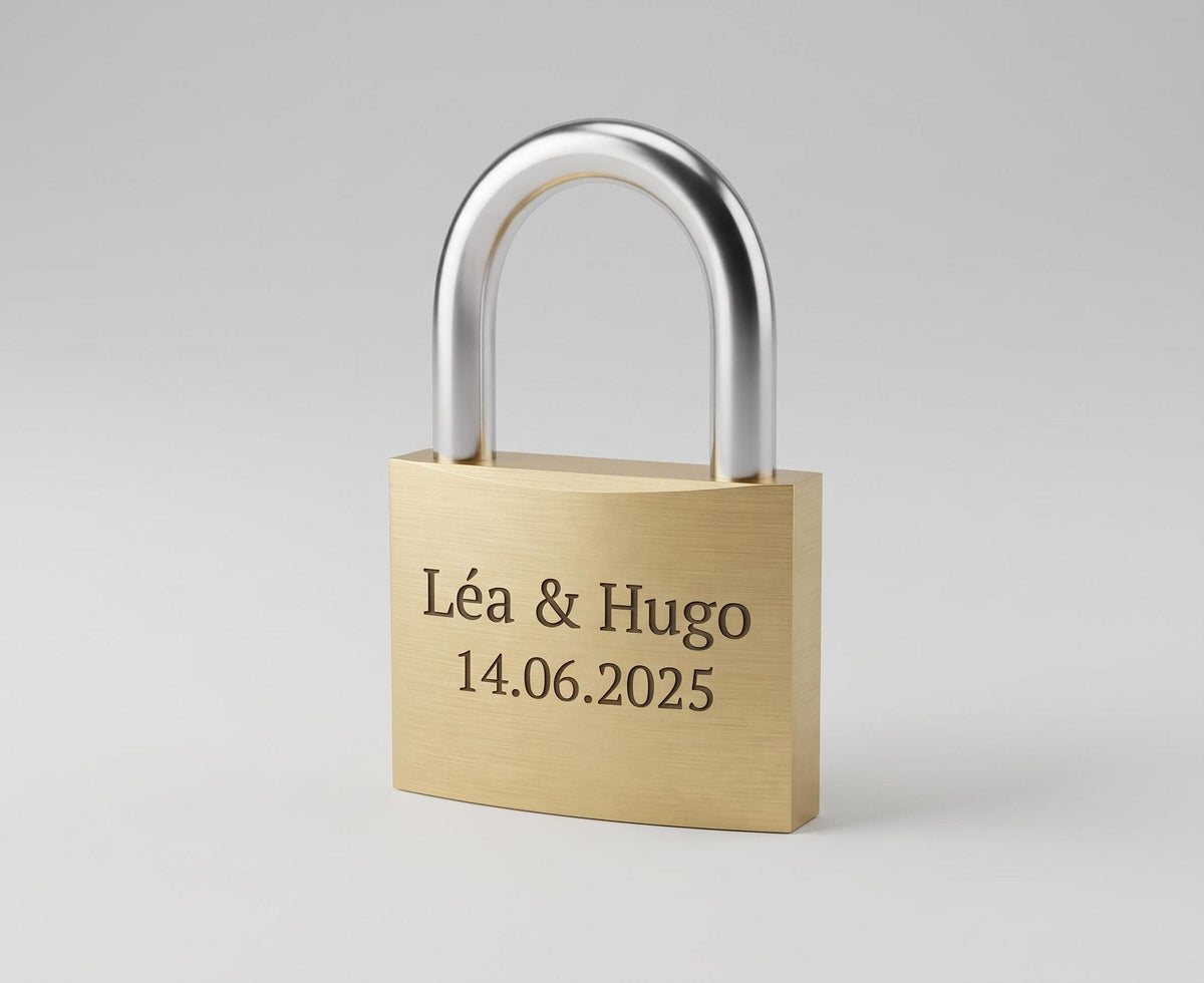 Cadenas Personnalisé Gravé Laiton | Cadeau Saint-Valentin