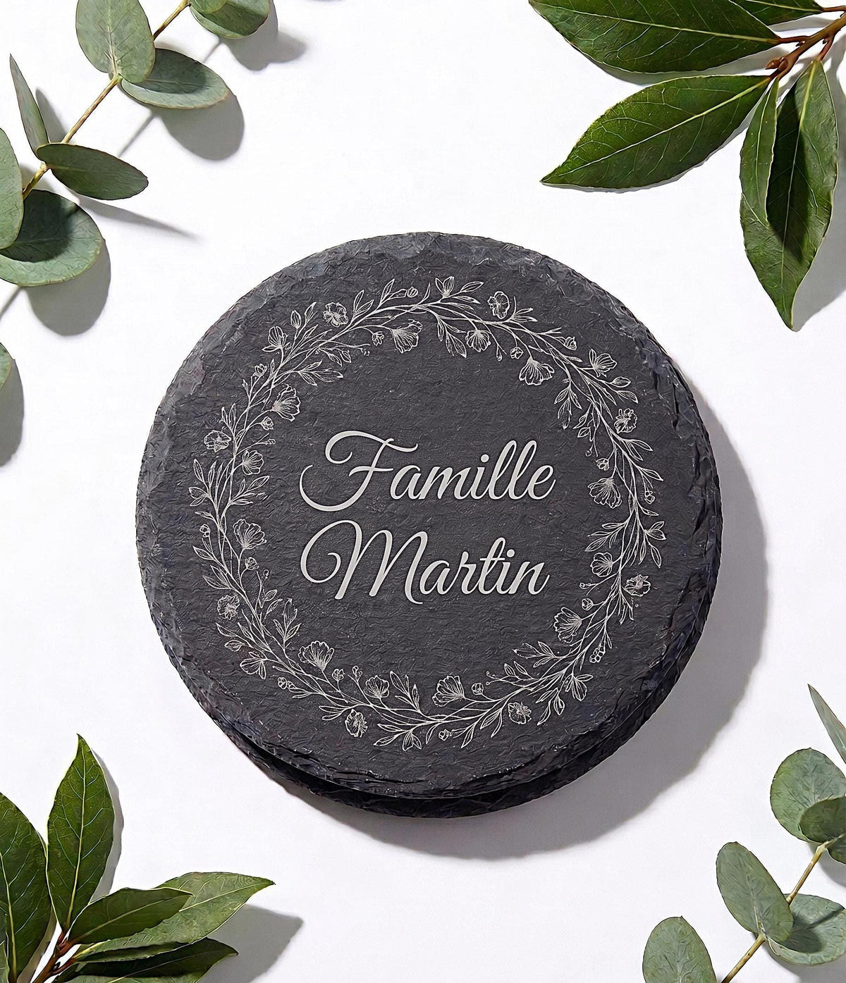 Personalized engraved slate coaster