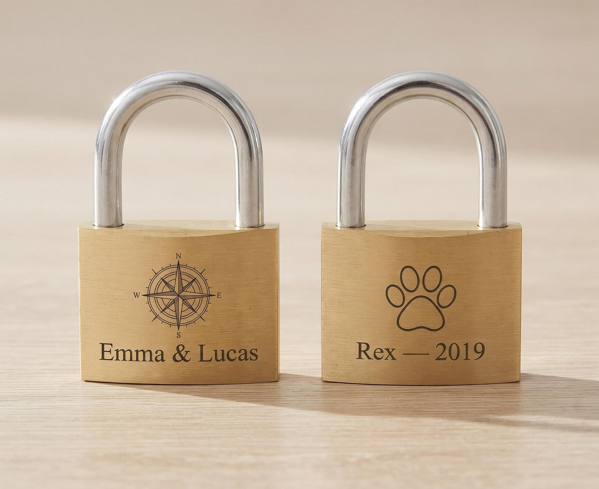 Cadenas Personnalisé Gravé Laiton | Cadeau Saint-Valentin