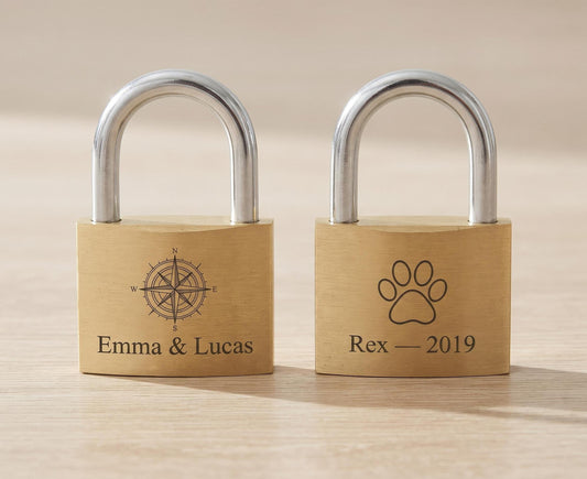 Cadenas Personnalisé Gravé Laiton | Cadeau Saint-Valentin