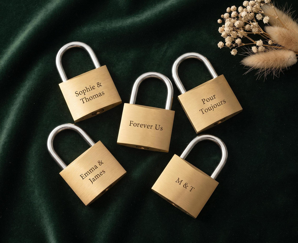 Cadenas Personnalisé Gravé Laiton | Cadeau Saint-Valentin