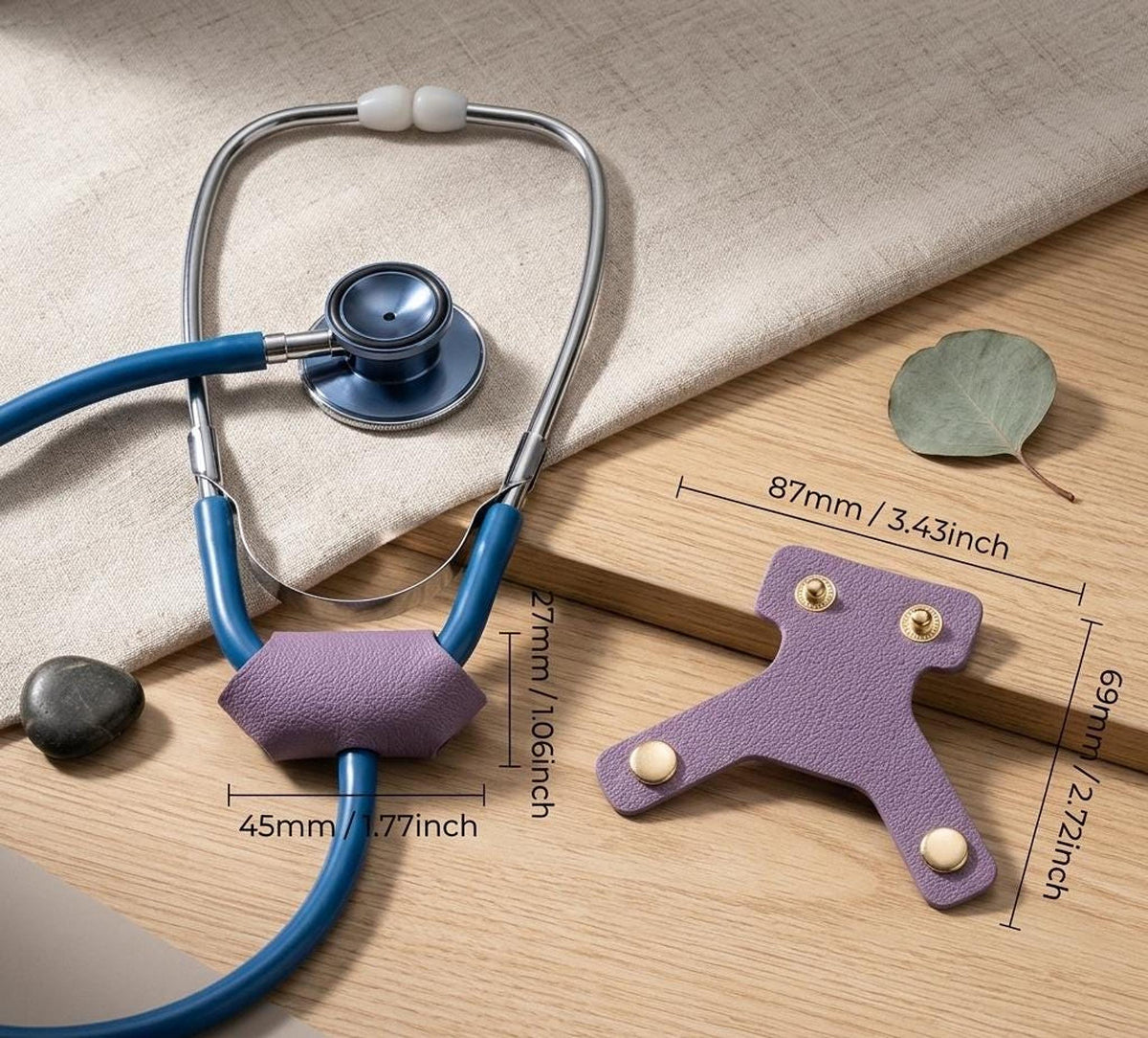 Etiqueta para Estetoscopio Personalizada de Piel Sintética | Nombre Grabado a Láser | Regalo para Enfermera, Médico, Fisioterapeuta, Sanitario | Idea para Graduación