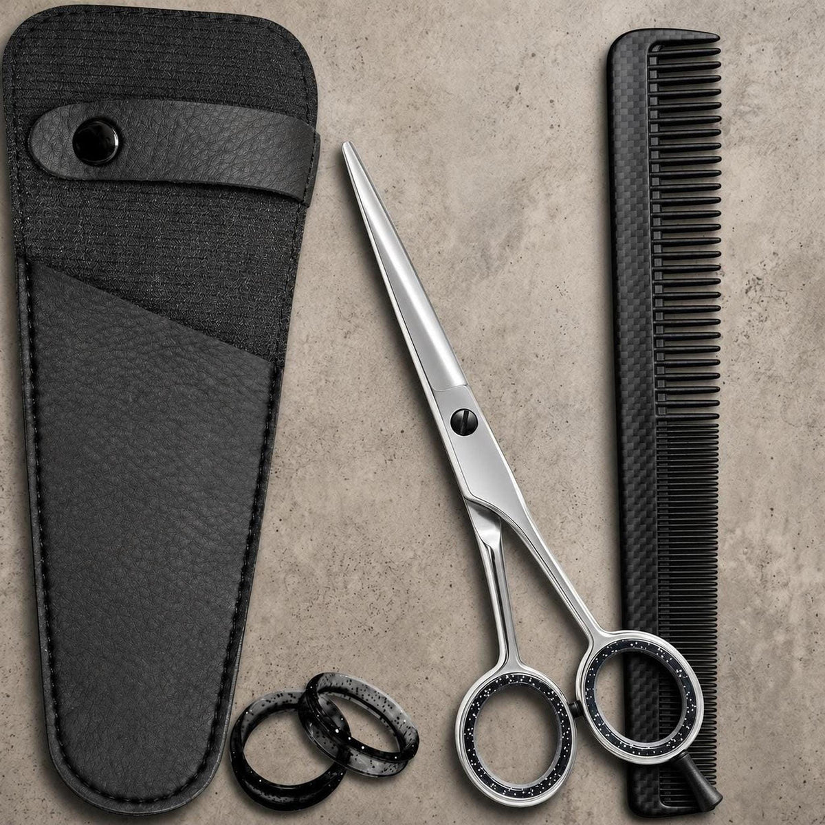 Ciseaux de coiffure personnalisés – Coffret prénom gravé, peigne et étui