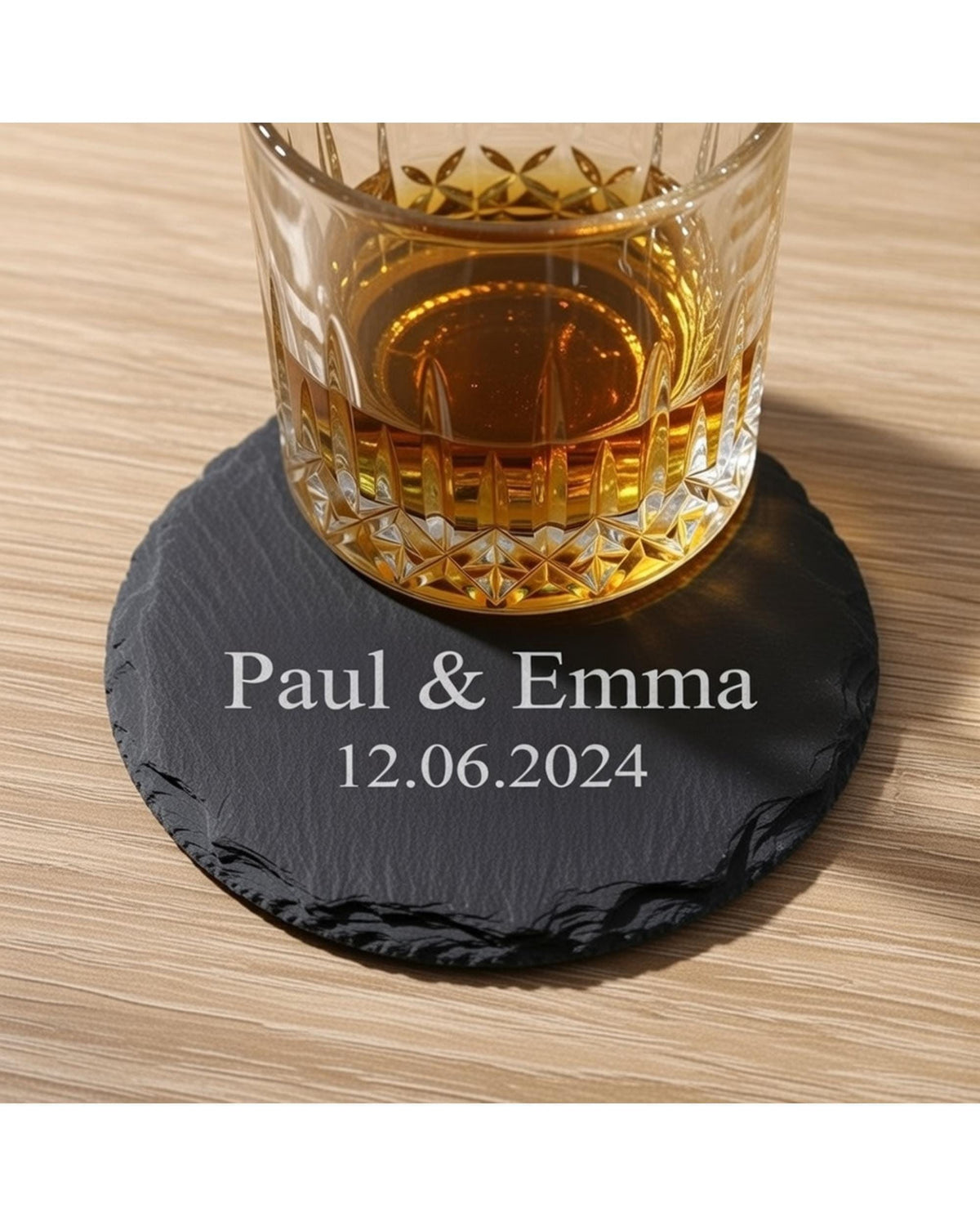 Personalized engraved slate coaster
